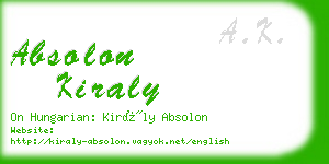 absolon kiraly business card